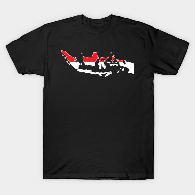 Indonesia map flag designs T-Shirt by D_designs